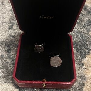 Cartier Silver Round Cufflinks